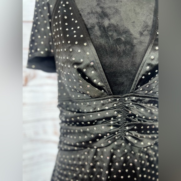 WeWoreWhat Black Rhinestone One Shoulder Sheath Dress - Picture 3 of 8